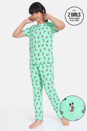 Buy Rosaline Girls Disney Knit Cotton Pyjama Set - Spring Bud